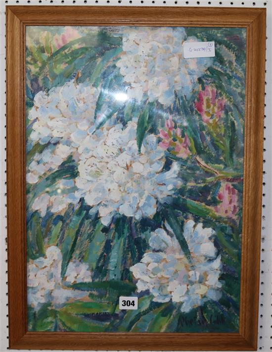 Oil on canvas of flowers